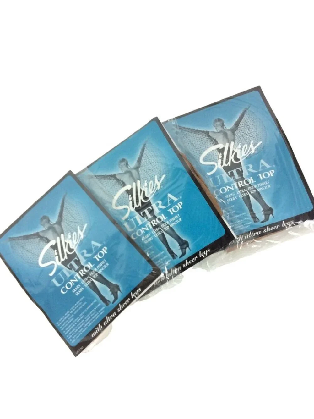 Silkies Ultra Control Top Pantyhose 3 Pack Nude 2XL Nylon Spandex USA